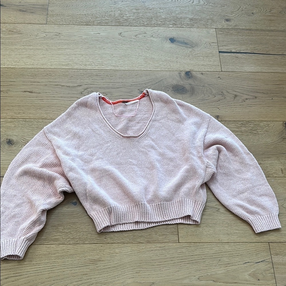 Free people Women's Pink-knit Sweater size small